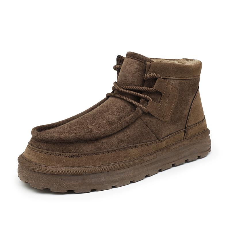 Snow boots winter new velvet thickened bottom non-slip high-top warm lace-up cotton shoes cotton boots 39