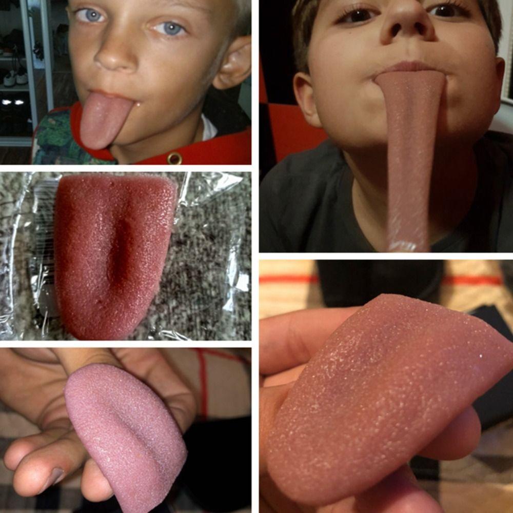 3PCS Horrible Stretchable Tongue Realistic Magic Tongue Fool's Tricky Tongue Toy  Party
