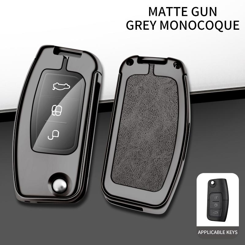 Interior Mouldings Car Metal Key Case Cover Shell For Ford Focus 2 3 Ecosport C-Max S-Max Ka Mondeo Kuga Galaxy Fiesta Keychain