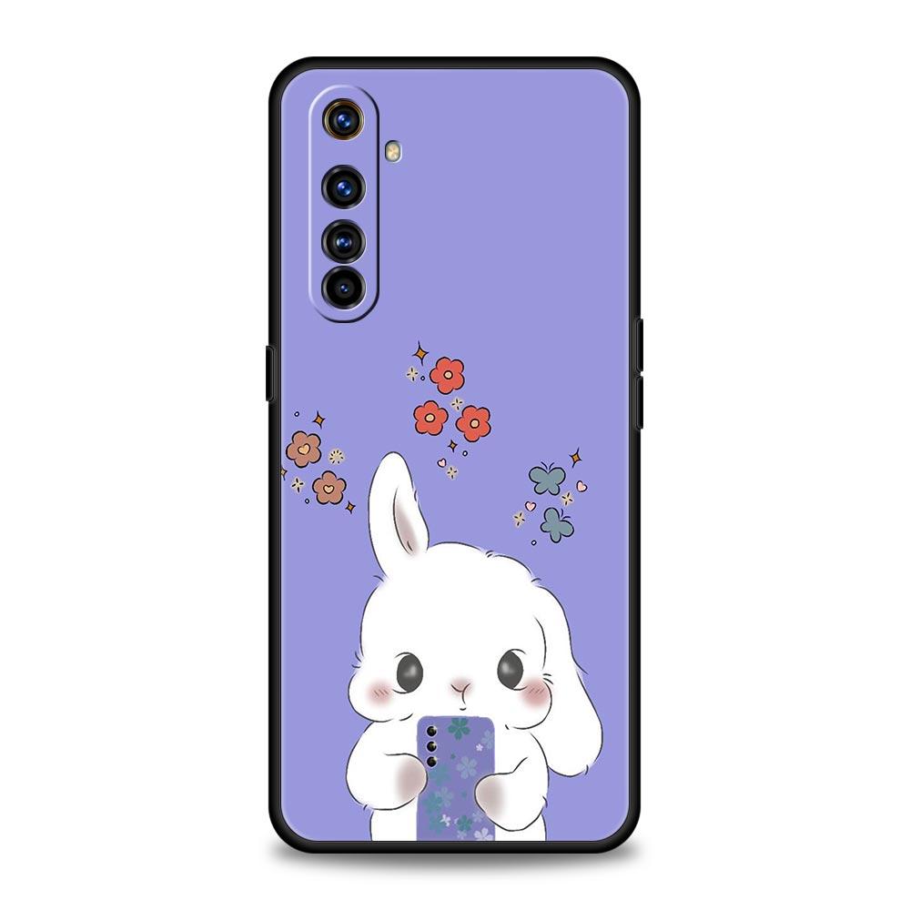 Cute Colorful Rabbit Phone Case For Realme 12 11 10 9 8 5G 7 6 GT5 GT3 GT2 Pro C21 C11 C25 C35 For Realme GT Neo 2 3 3T 5 Cover