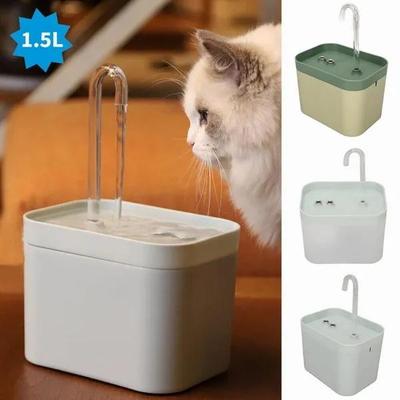 1.5L Pet Su Çeşmesi Kedi Köpek Otomatik Elektrikli suluk Dağıtıcı Bulaşık