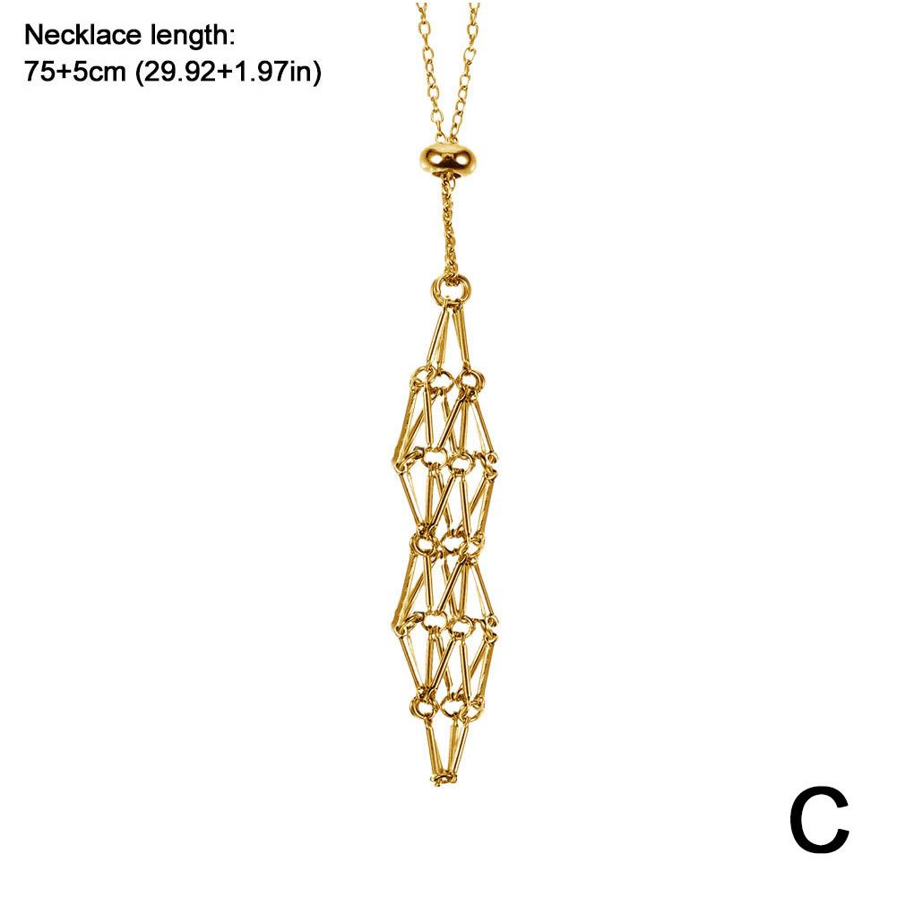 Net Metal Necklace Crystal Holder Cage Necklace Crystal Style Men Holder For Punk For Stones Pa K1T2