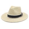 New product Xiaoxiangfeng hollow top hat beads ribbon British style handsome straw hat beach vacation sun hat