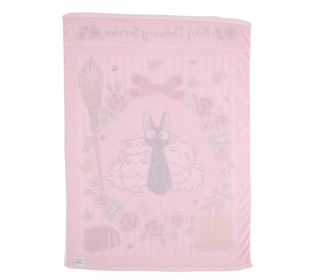 Marushin Towel Ghibli Delivery Service Character Nap 1065004100 Kids' Blanket, Kiki's Jiji, Cute, 100% Cotton, Girls' Blanket, Summer, Daycare,