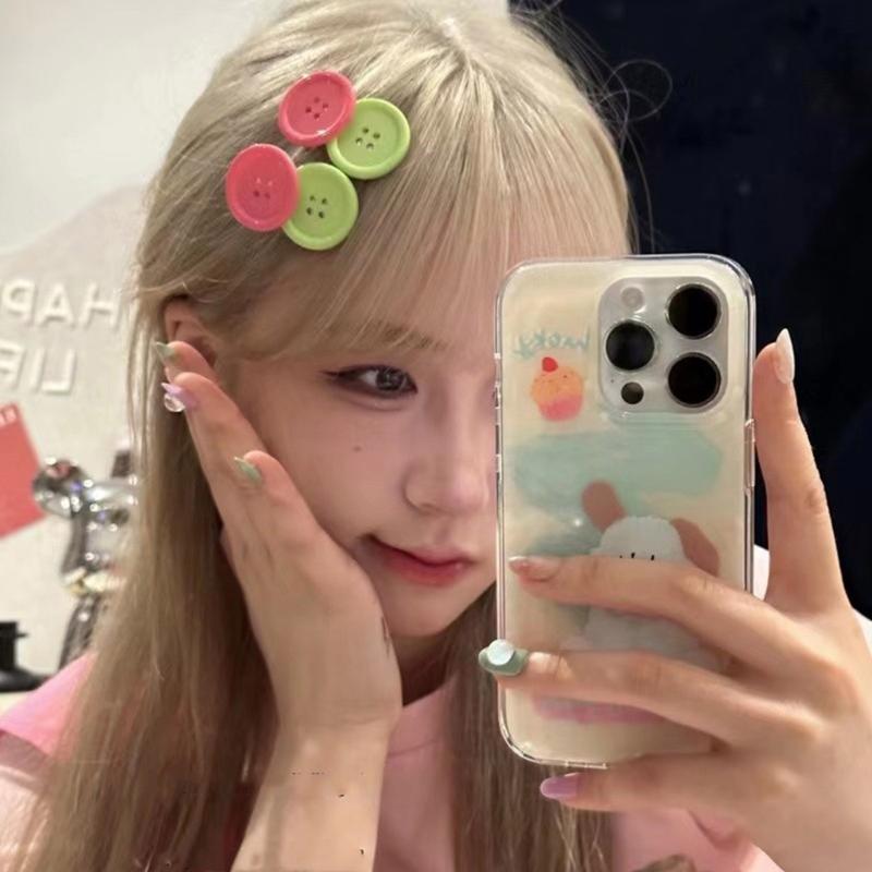 Lovely Candy Color Hair Clip Cute Button Hairpins Barrettes Sweet Hair Side Clip Hair Accessory for Kids Teens Girls