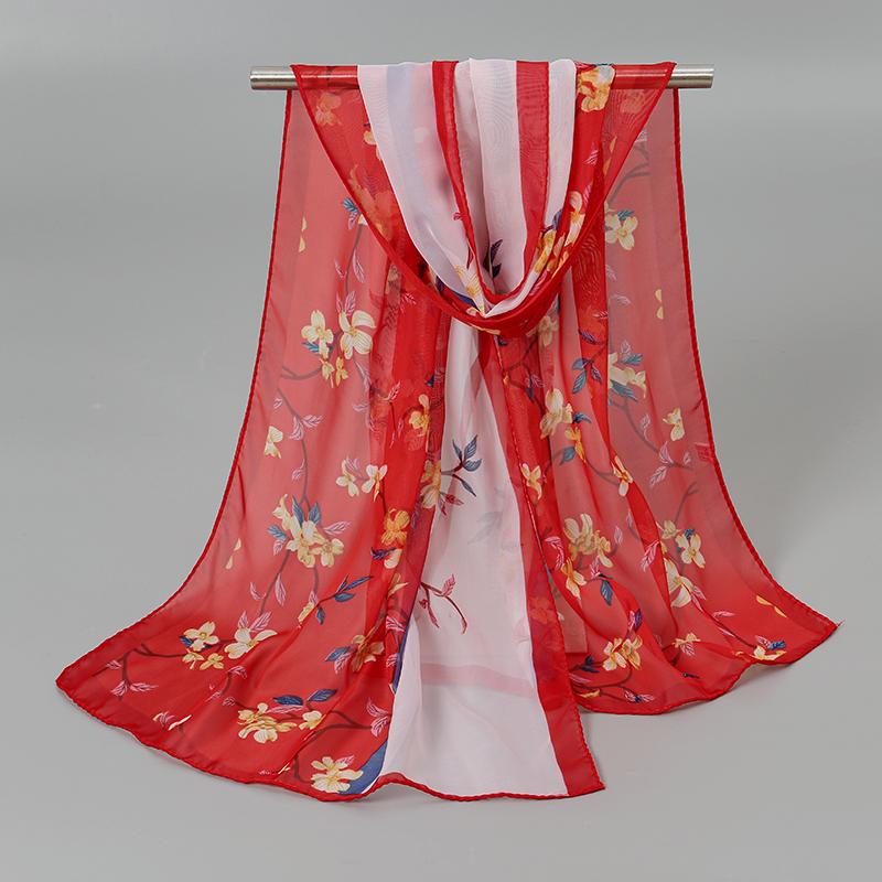 Fashion Women Printed Beach Scarf Bohemia Flower Summer Hijab Shawls And Wraps Female Foulard Sunscreen Sun Protection Shawls