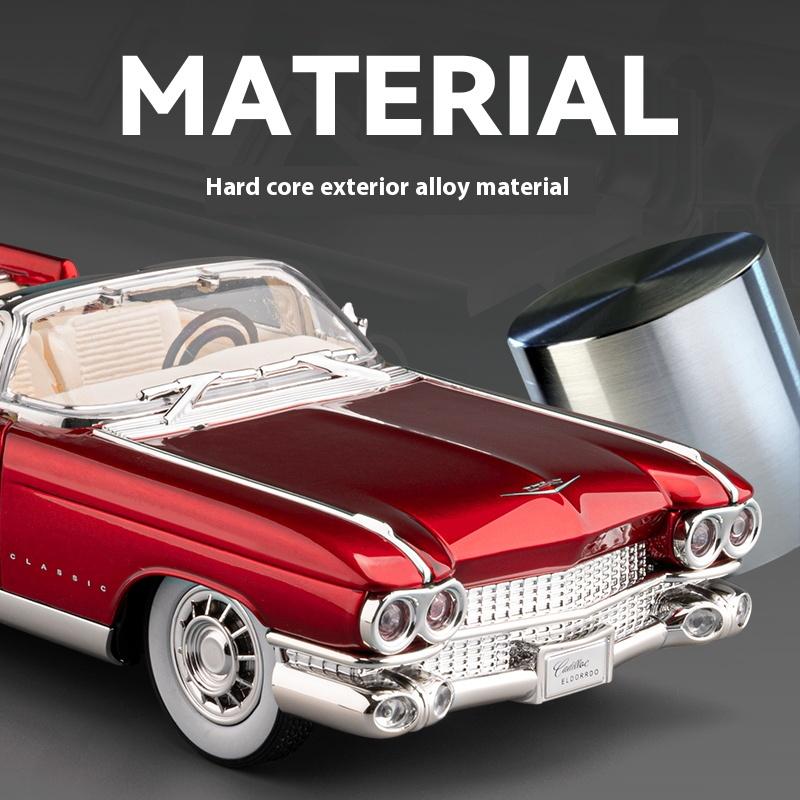 1/24 Cadillac Eldorado 1959 Alloy Sports Car Model Metal Die Cast Sound and Light Pull Back Boy Gift Ornament Halloween Toys
