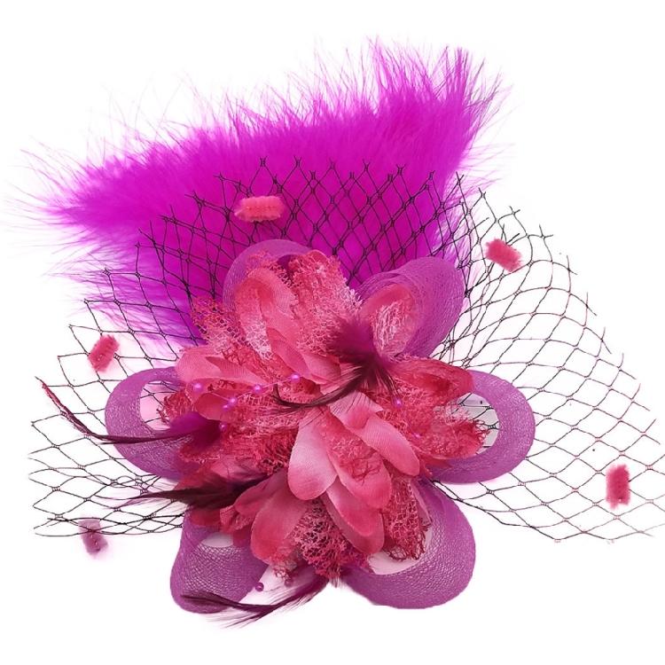 Feather Hair Clip Cocktails Elegant Flower for Girl Party Hair Headwear