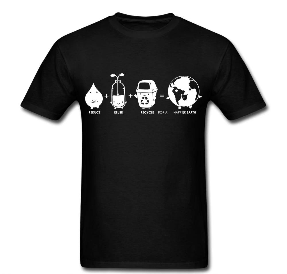 Reduce Reuse Recycle happier earth T shirt Unisex Tee M