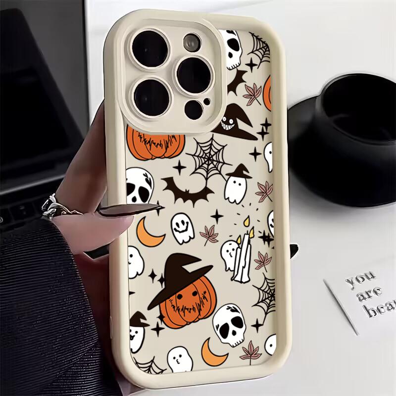 Halloween Pumpkin Ghost Phone Case For Samsung Galaxy S25 S24 S23 S22 S21 Ultra Plus FE A26 A33 A25 A16 A56 A06 A24 Soft Cover