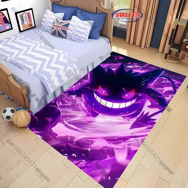 Various Sizes Pokemon Gengar Carpet Rug for Living Rooms Bedrooms Sofa, Balcony Garden Decorative Mat Portable Camping Mat Gifts