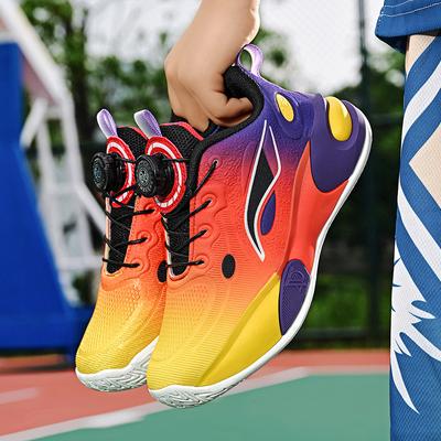 Drehverschluss Trendige Kinder Basketball-Sneakers Design Outdoor-Training Kinderschuhe Rutschfest Bequeme Basketballschuhe für Jungen