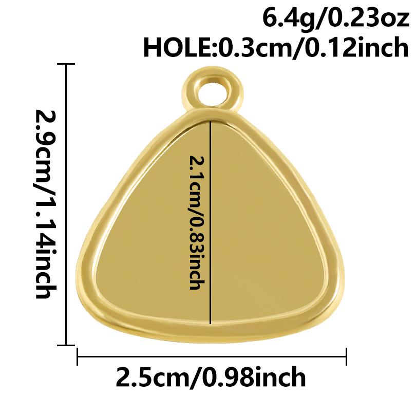 6Pcs Blank Settings Cabochon Pendants Round Rectangle Square Charm Stainless Steel Charms For Jewelry Making Bulk Diy Necklaces