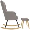 Rocking Chair with Footstool Taupe Fabric