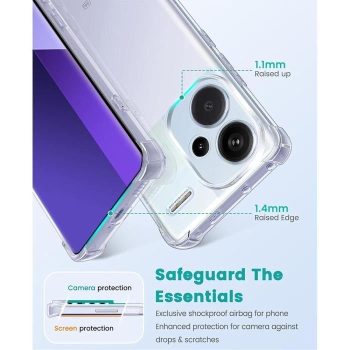 Coque Silicone pour Xiaomi Redmi Note 13 Pro+ 5G - Note 13 Pro Plus 5G, Coins Renforcés Transparent Antichoc