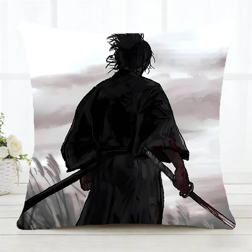 Anime Vagabond Pillow Case Fashion Square Pillowcase Bedroom Sofa Room Ins Decoration Leisure