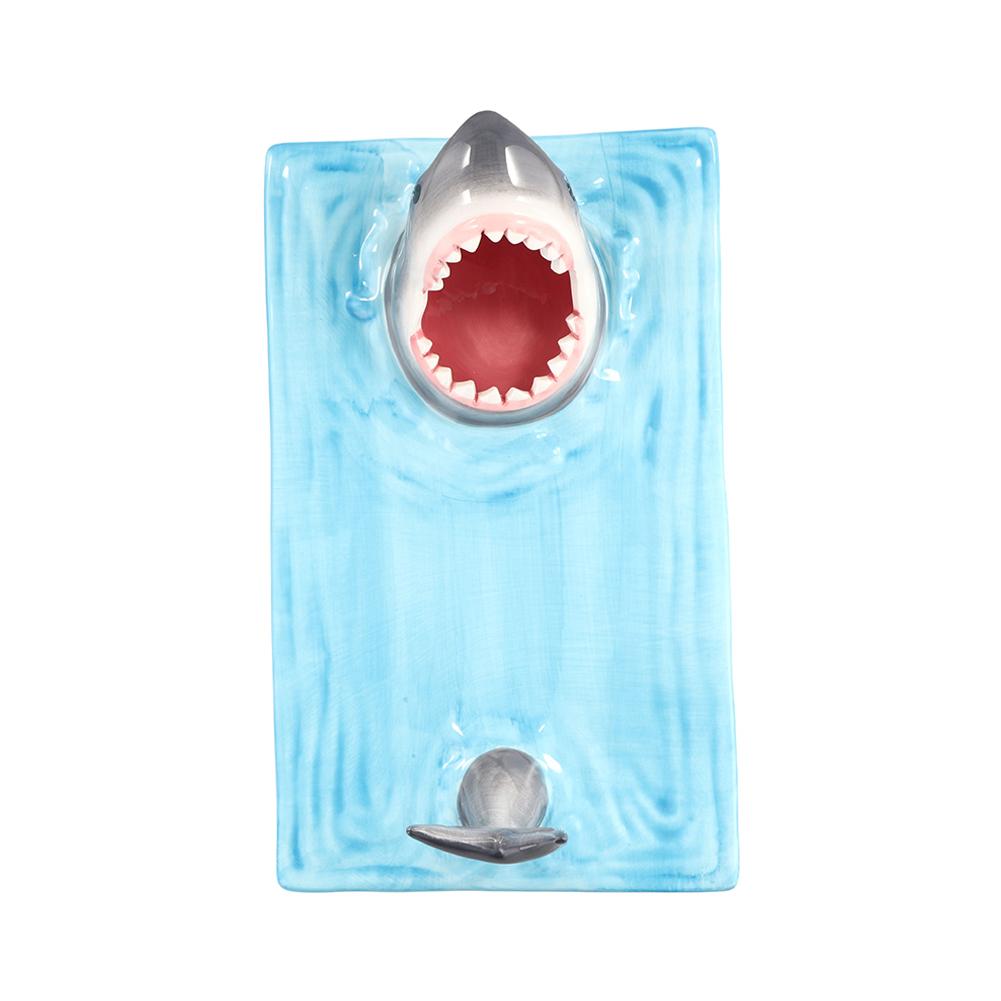 Keramikteller mit japanischem Internetstar-Motiv am Meer, Hai-Motiv, schöne Küchendekoration, Sushi-Teiggeschirr