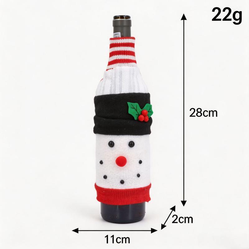 Christmas Wine Bottle Cover Santa Snowman Woven Wine Bottle Bags Christmas Party Dinner Table Decorations New Year Gifts