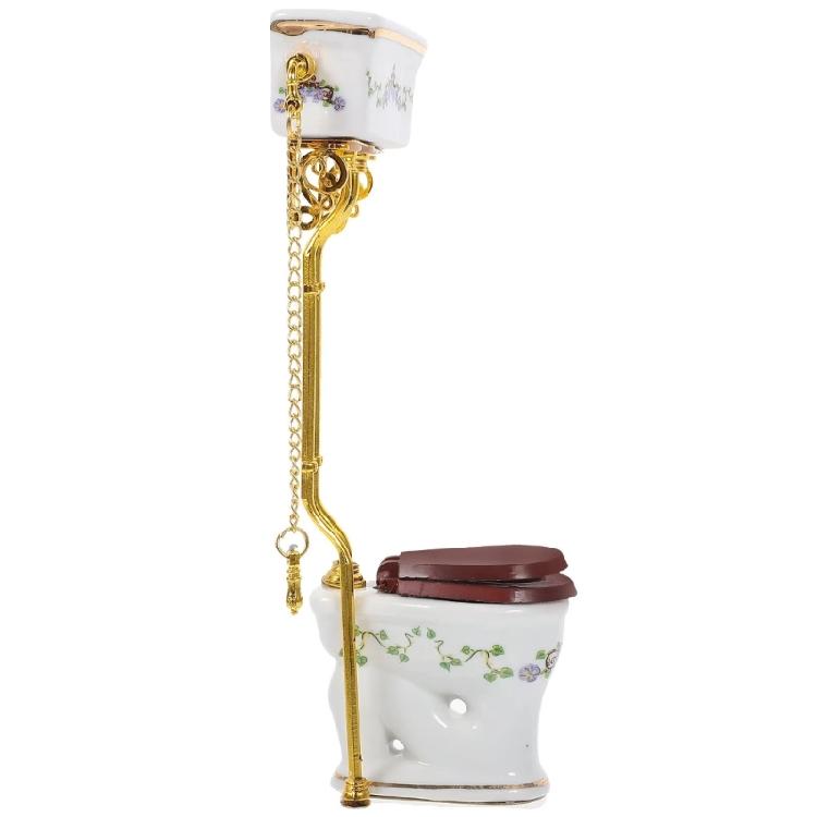 Ceramic Mini Toilet For 1/12 Scale Dollhouses Bathroom Realistic Miniature Furniture Perfect For Model Displays