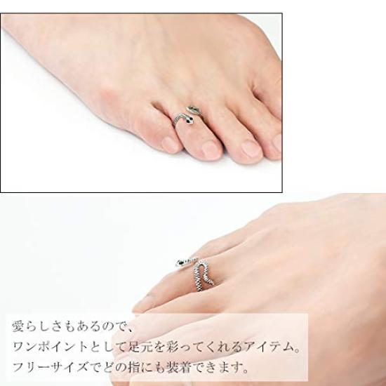 Gin no Snake Design Zehenring Einheitsgröße Silber 925 Zehenring [Shinjuku Kura] (Schwarz) Damen