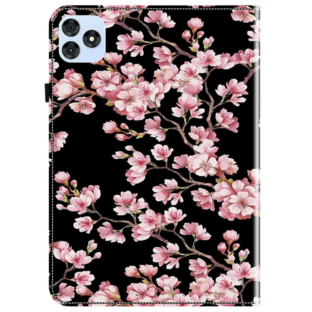 For itel Vistatab 30 Leather Case Pattern Printed Stand Tablet Cover with Card Slots