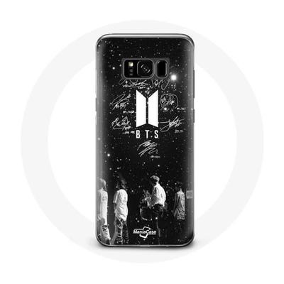 Hoesje - BTS - Samsung Galaxy S8 - Flexibel - Zwart - Handtekeningen Leden