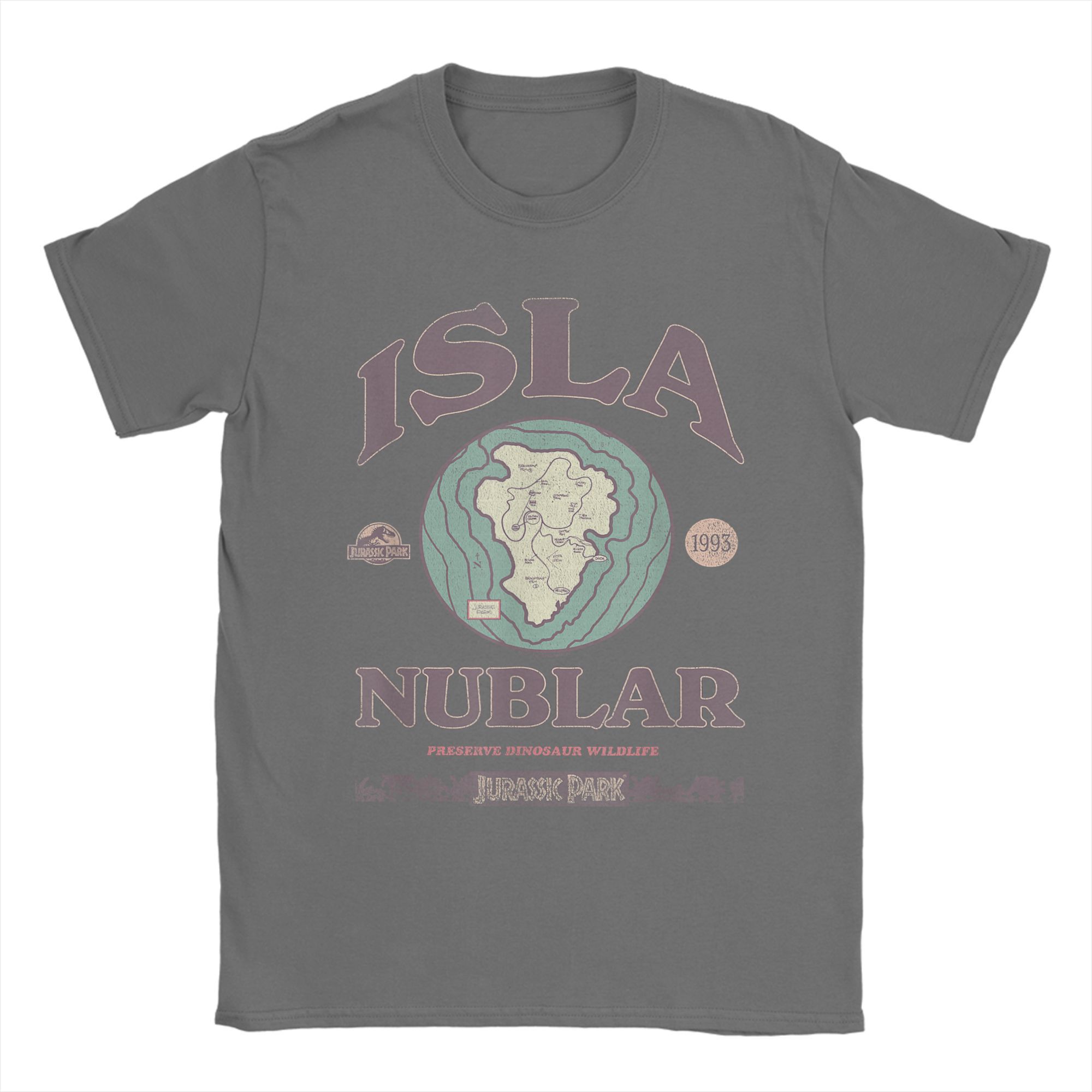 

Men s T-Shirts Jurassic Isla Nublar Tour 1993 Park Funny Cotton Tee Shirt Short Sleeve Dinosaurs T Shirt Crewneck Clothes Gift 4XL