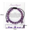 New Natural Stone Amethysts Bracelet with Card 8mm Pink Quartz Fluorite Beads Bracelet Adjustable for Women Men Couple Jewelry