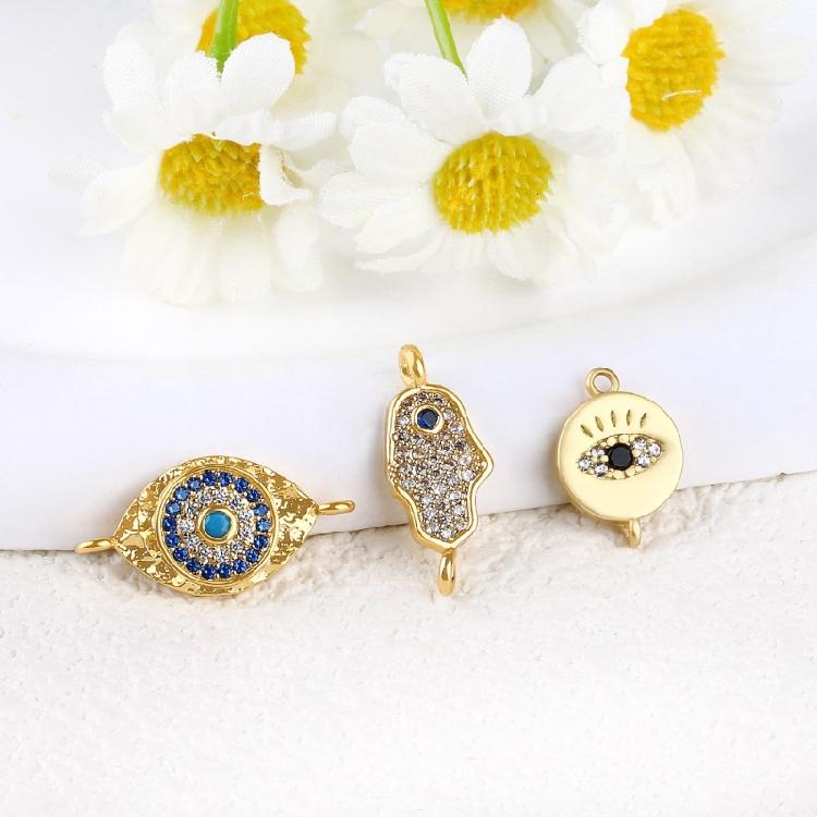 Elegant Copper Necklace and Bracelet Pendant Evil Eyes Charm with Sparkling Zirconia Handmade Jewelry Accessories