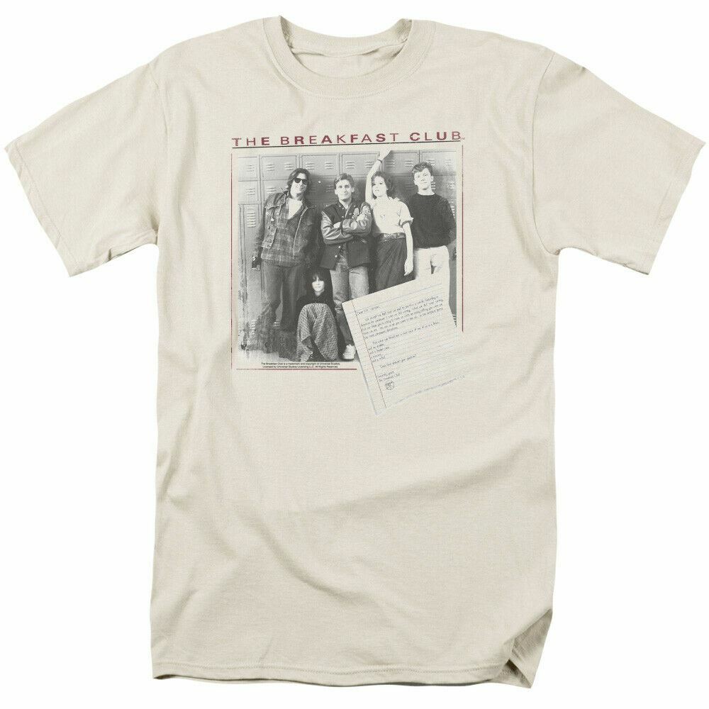 The Breakfast Club Essay T Shirt Mens Licensed 80s Cult Classic Movie Tee Cream XL