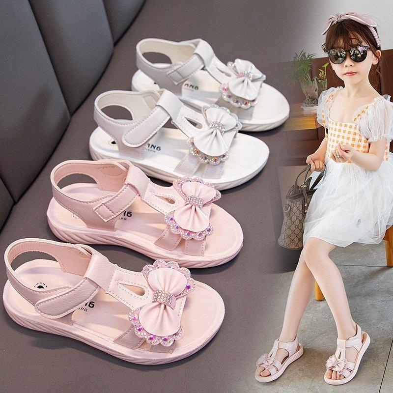 New Summer Korean Style Girls Princess Sandals, Open-toe Soft Sole Kids Sandals for Girls