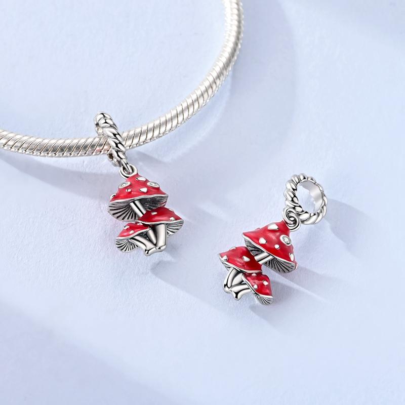 Charms 925 Silver Charms Sunflowers Mushroom Ros Beads Pendant Jewelry Fit Originals 925 Bracelet DIY Woman Gift