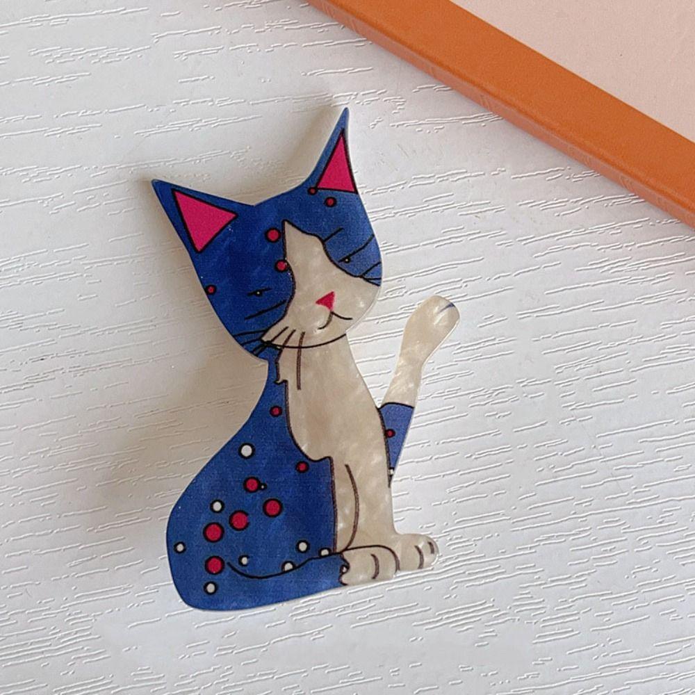 Bang Clip Cat Acrylic Hairpin Animal Cartoon Hair Clip Cute Cartoon Duckbill Clip  Party