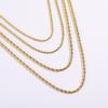 Stainless Steel Plain Bare Chain Basic Chain Necklace Twist Chain Furnace Vacuum Plating 18K Gold Necklace