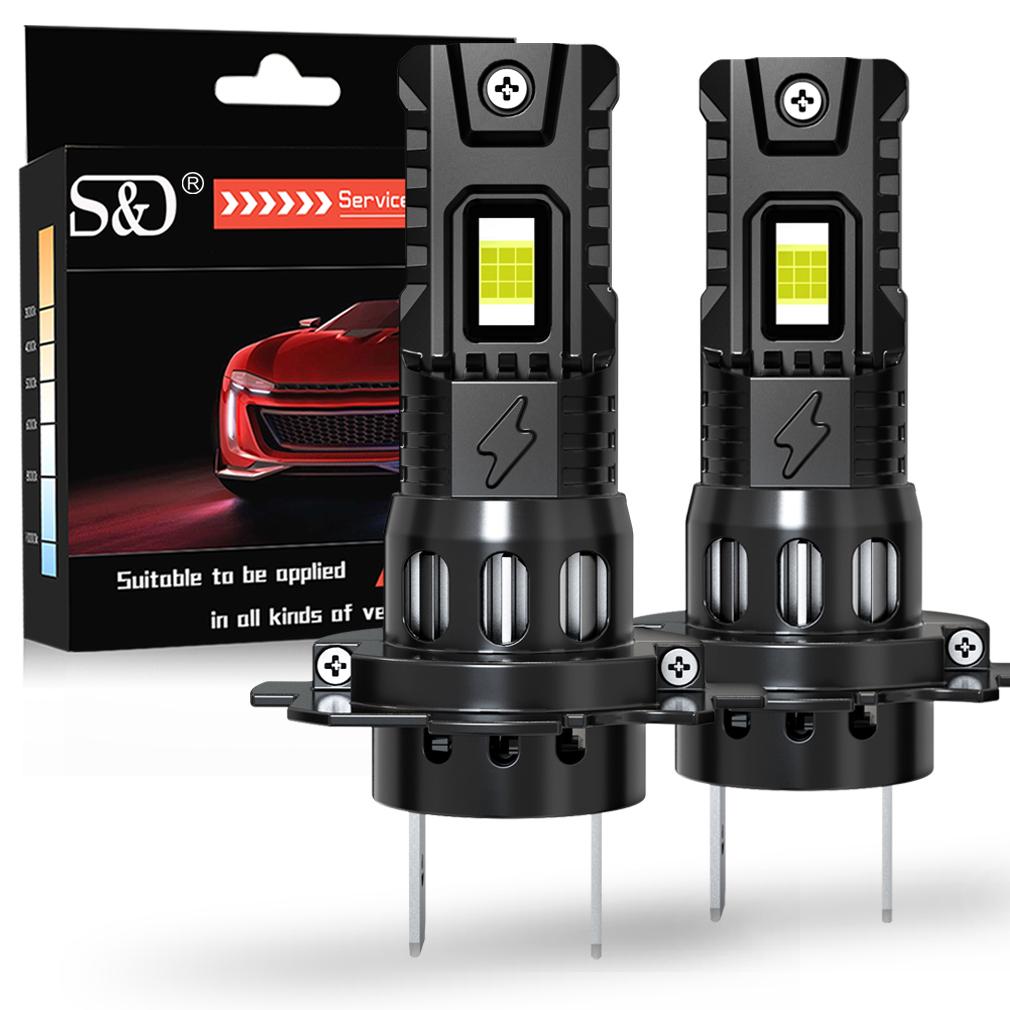 2Pcs 20000LM H4 H7 LED Headlight Bulbs Canbus H11 H8 9005 HB3 9006 HB4 18Core CSP LED Fanless Headlamp Fog Lights Auto Lamp Plug&Play 6500K White 12V