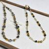 Maillard-Style Tiger Eye & Black Tourmaline Irregular Beaded Necklace for Women