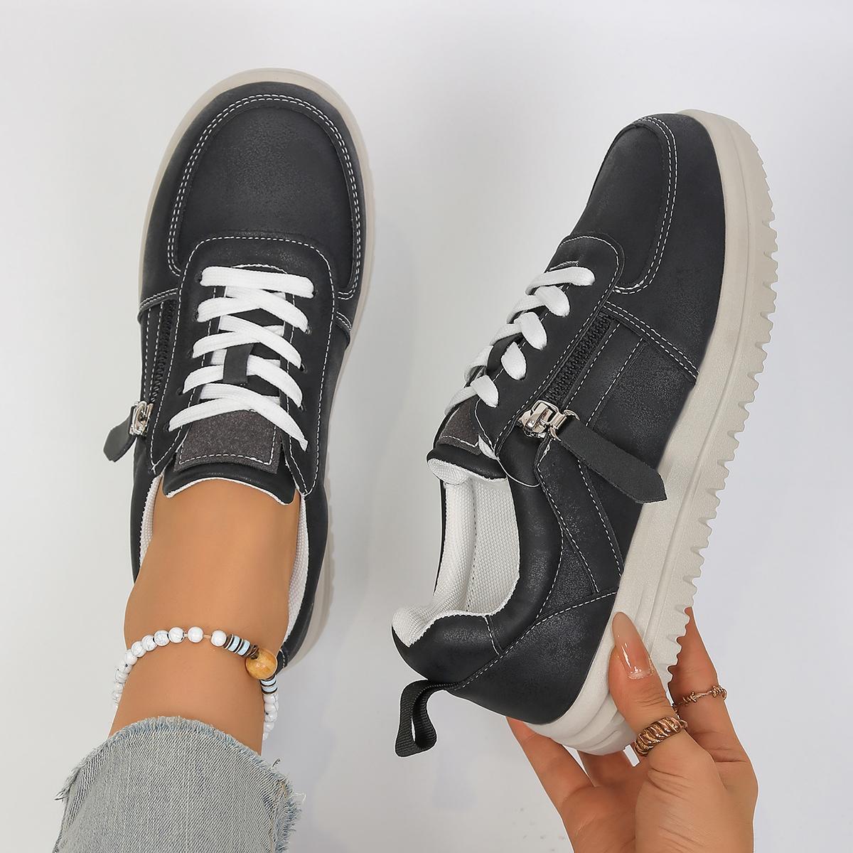 

Женские кроссовки на толстой подошве с круглым носком, модная обувь, женская удобная дышащая обувь, повседневные износостойкие кроссовки 36