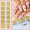 12Grids Mini Caviar Beads Nail Art Decorations Metal Gold/Silver Micro Ball Nail Charms Magnetic Pen 0.5~3mm Ball Nail Jewelry