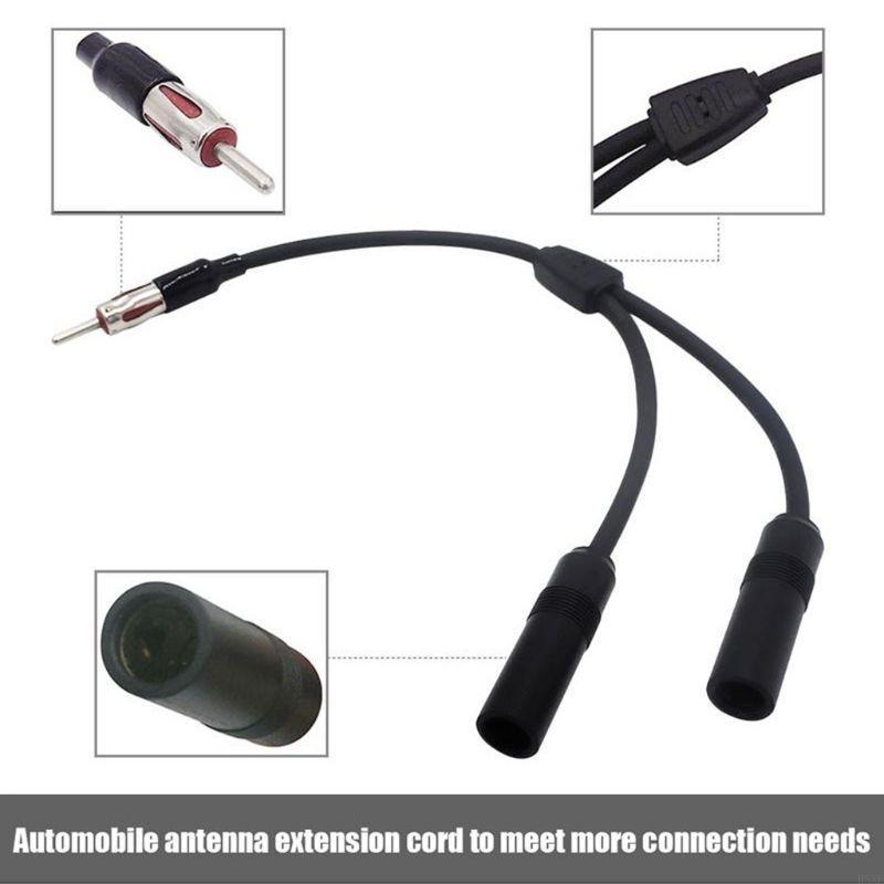 2025 New 1 For 2 Car Antenna Cable Adapter Aluminum Plug Car Special Radio Antenna Aerial