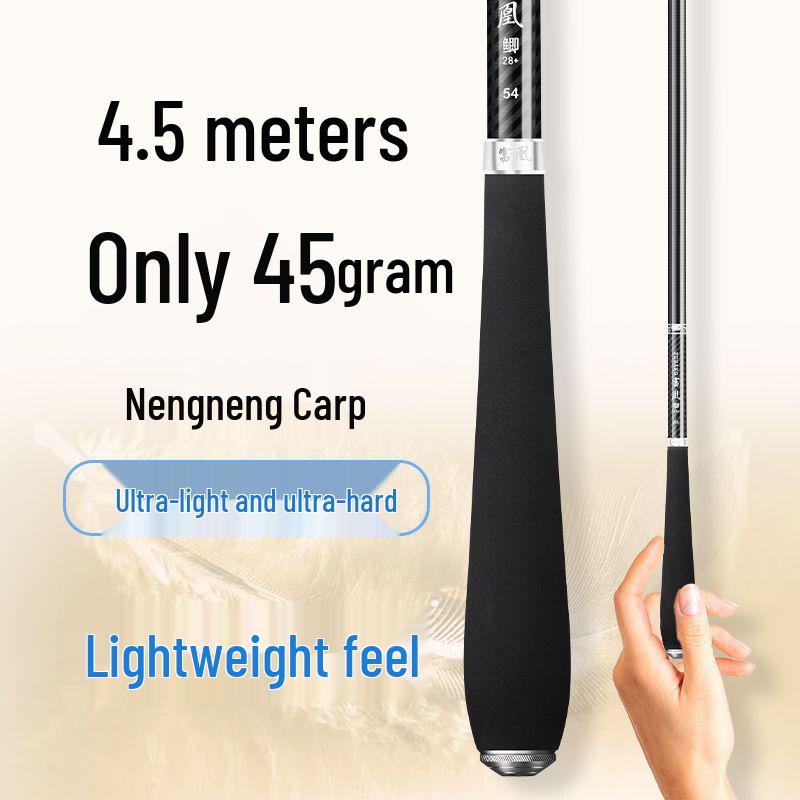 Crucian Carp Carbon Fiber Ultra-light, Ultra-hard 28-tone Fishing Rod Set - 19 Brands Taiwan Rod for Wild Fishing