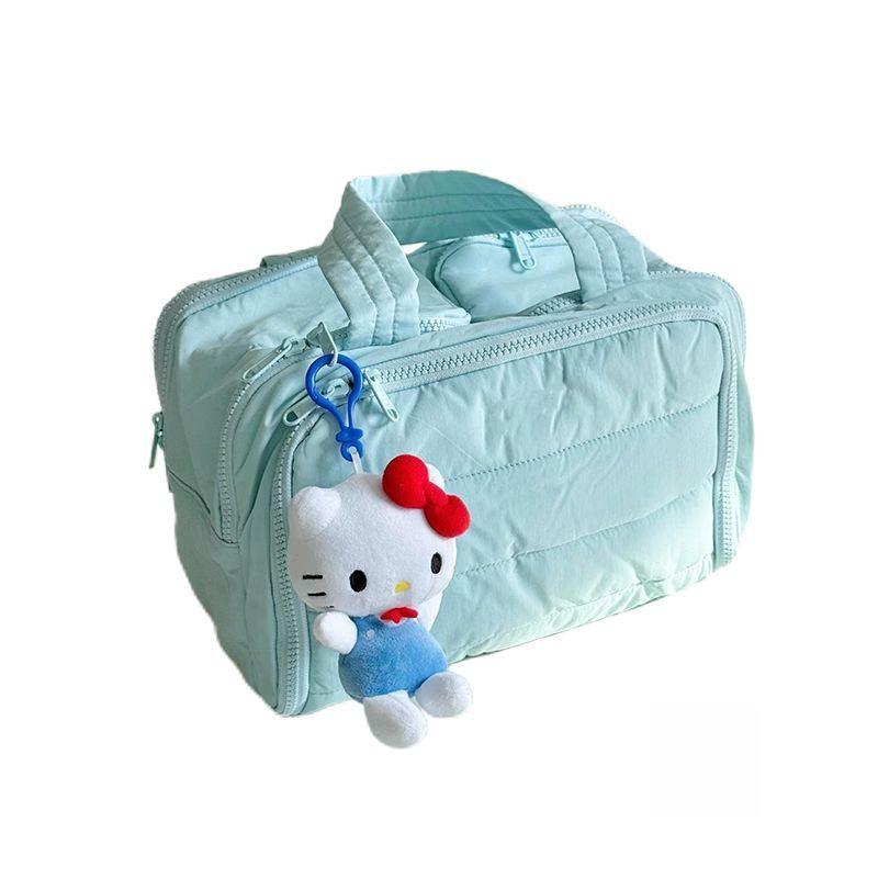 Large Double-Wide Fluffy Makeup & Toiletries Travel Bag for Women