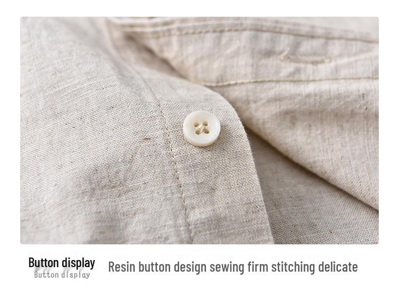Men's Linen Business Casual Long Sleeve Shirt - Spring/Summer Versatile Cotton Linen Top