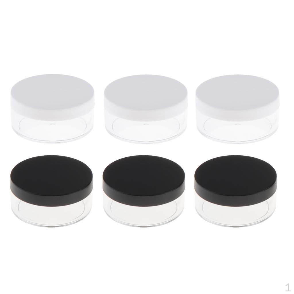 

6pcs 50g Plastic Boxes With Lid Empty Cosmetic Container For