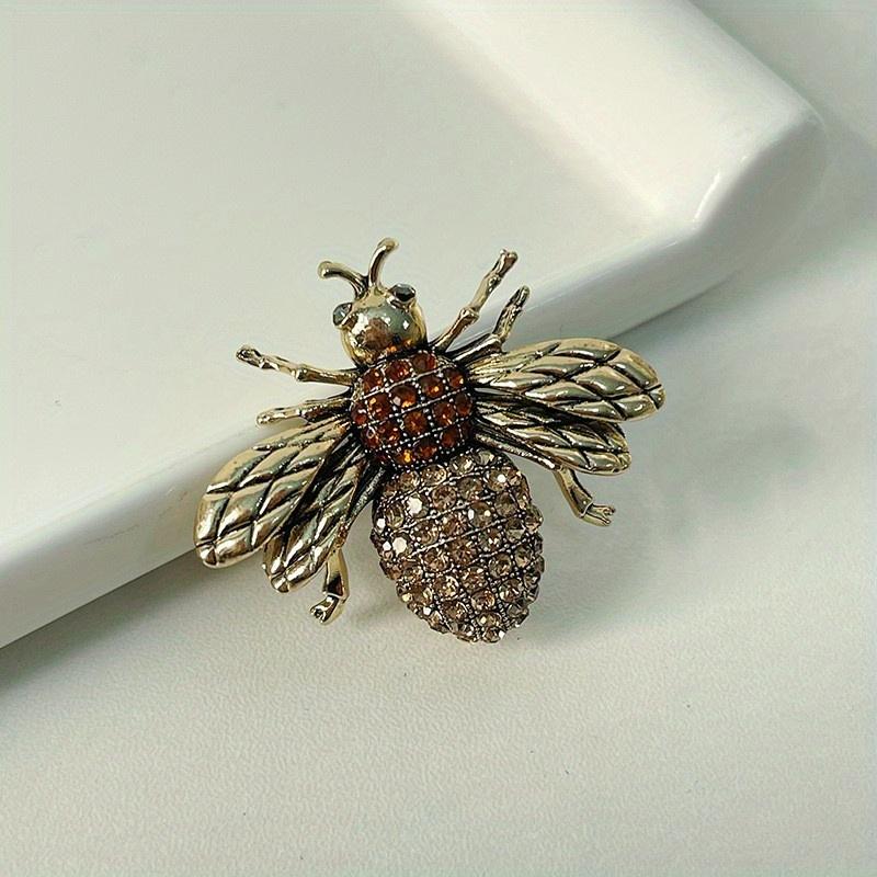 Classic Men Women Bee Full Crytal Luxury Brooches Pins Vintage Unisex Suit Clothing Badges Accessories