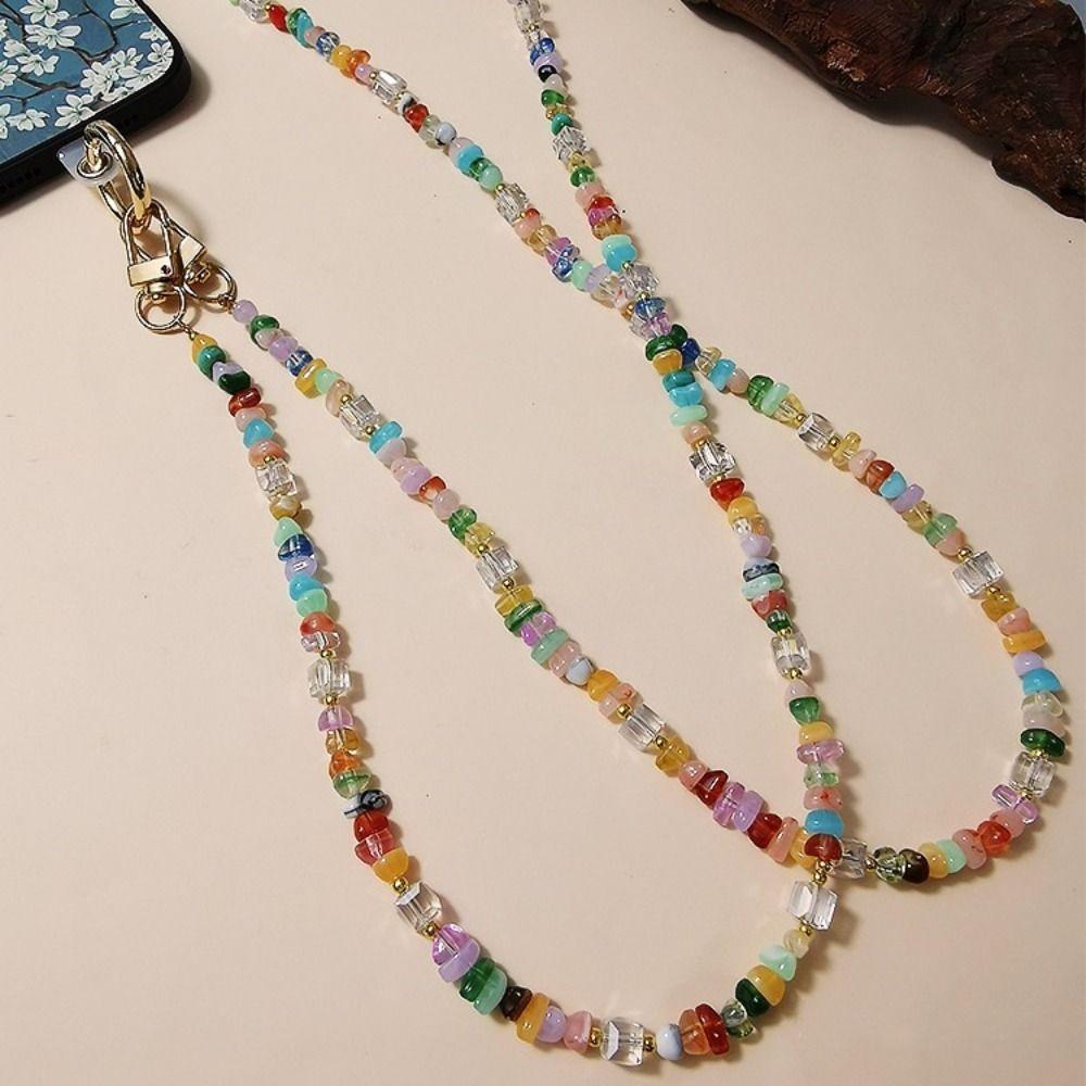 Stylish Cute Long Phone Lanyard Crossbody Beads Phone Chain Mobile Phone Straps  Phone Charm