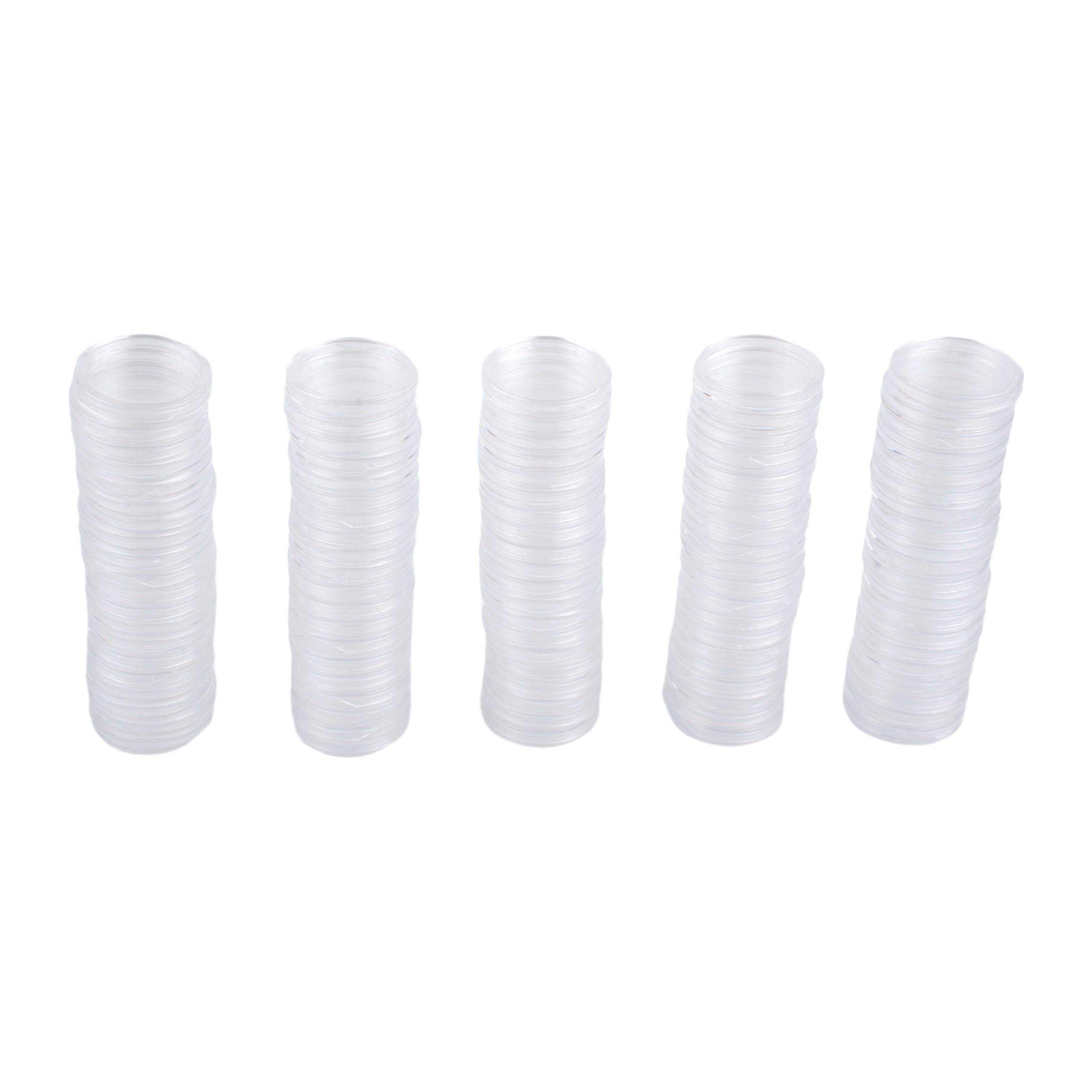 25mm Cases 100Pcs Box Coin Holders Lightweight Plastic Portable Storage Boxes Transparent Containers New Useful
