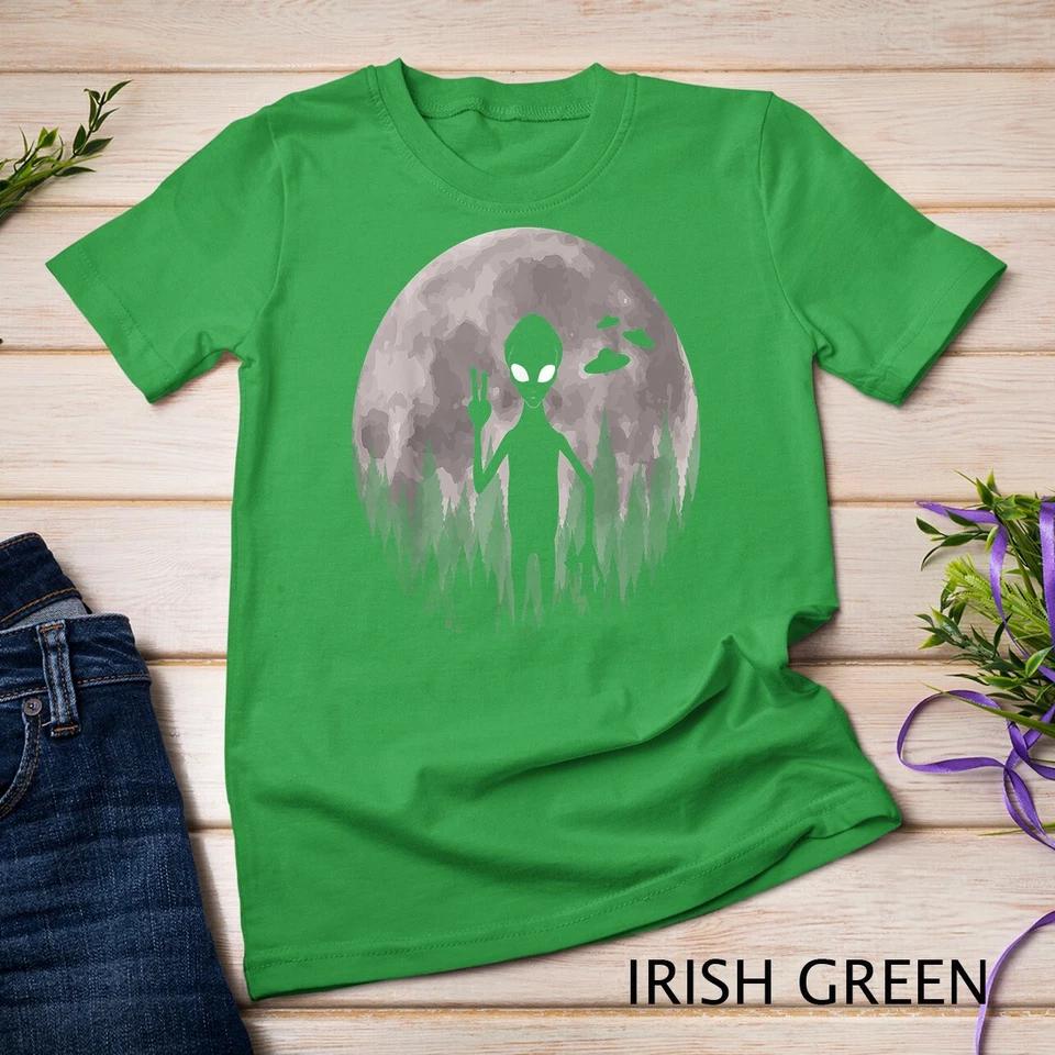 Funny Alien And Ufos Graphic Moon Extraterrestrial Aliens T-Shirt Unisex T-shirt 5 L