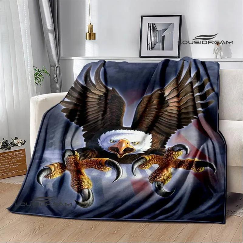3D Eagle Printed Blanket Picnic Blankets Flange Warm Blanket Soft and Comfortable Blanket Bed Linings Birthday Gift
