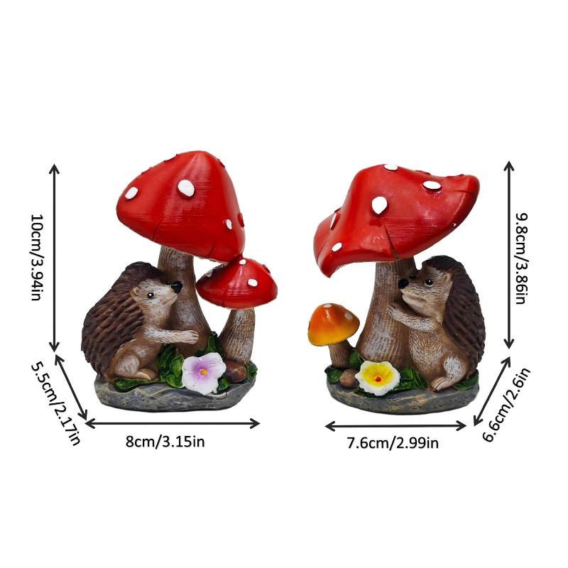 

Garden Resin Mushroom Hedgehog Figurine - Micro Landscape Decoration Item - Indoor and Outdoor Courtyard Bonsai Decorative Piece