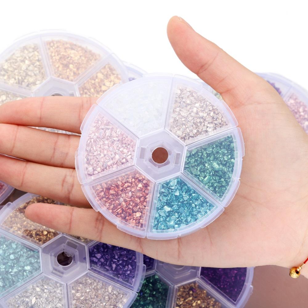 1Box Broken Glass Stones Resin Fillings For Epoxy Resin Mold Crafts Nail Art Decorations Handmade Jewelry Making Mold Fillings